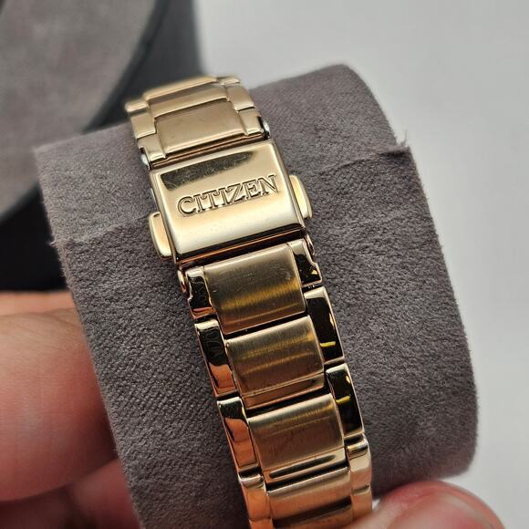 CITIZEN FE1163-56A SILHOUETTE WOMEN'S ECO DRIVE SWAROVSKI CRYSTAL GOLDTONE WATCH - Picture 5 of 7